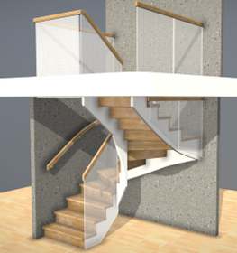 3D modell av trapp